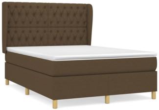 Boxspringbett mit Matratze Stoff Dunkelbraun 140 x 190 cm, Härtegrad: H2 [3128760]