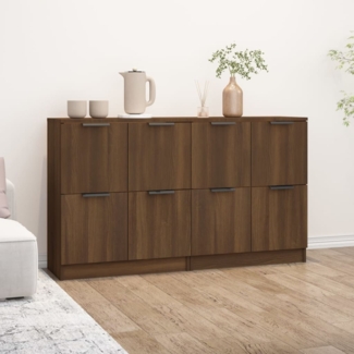 Sideboards 2 Stk. Braun Eichen-Optik 60 x 30 x 70 cm Holzwerkstoff [3115811]