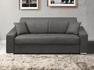 Schlafsofa 4-Sitzer Stoff EMIR - Grau - Liegefläche: 160 cm - Matratzenhöhe: 14 cm