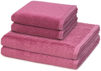 Vossen Vegan Life 4 tlg. Frottier-Set - 2 X Handtuch (50 X 100cm), 2 X Duschtuch (67 X 140cm) - 580 g/m2 - Blackberry