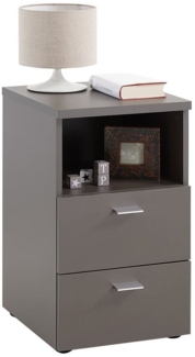 Lomadox Nachttisch CERNA-10, Nachtschrank Nachtkonsole, Lava / dunkelgrau, 35/61,5/39,9 cm