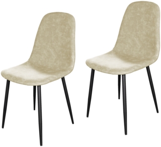 HTI-Living Savannah Creme Esszimmerstuhl Kunstleder 2er Set