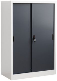 VCM Büroschrank Malivo 921318 Weiß / Anthrazit H. 120 x B. 80 x T. 40 cm