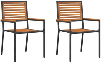vidaXL Garten Stapelstühle 2 pcs Braun und Schwarz 42006822