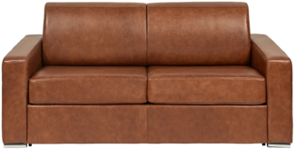 Vente-unique - Schlafsofa mit Matratze 3-Sitzer - Liegefläche 140 cm - Matratze 14 cm - Büffelleder - Vintage Caramel - CALITO