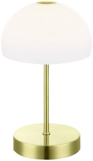 Globo LED-Tischlampe, Messing / Glas opalweiß, Ø15x26cm