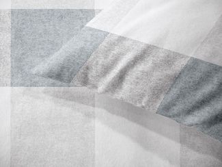 JACK Bettwäsche JACK by Dormisette 135x200 cm Quadrate Offwhite Grau, Biber, 2 teilig, Edelbiber, mit Reißverschluss
