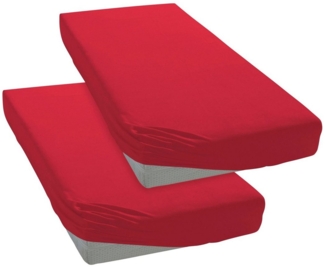 my home Spannbettlaken PHYSALIS, Jersey, Gummizug: rundum, (2 Stück), 100% Baumwolle, Matratzen bis 18 cm Höhe, Bettlaken, Spannbetttuch