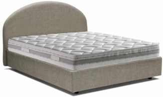 Dmora Amida Doppelbett, Bettkasten mit Stoffbezug, 100 % Made in Italy, Öffnung vorne, inklusive Matratze 160 x 190 cm, Taupe