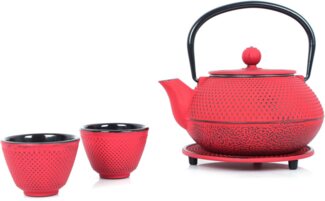 ECHTWERK Teeservice (4-tlg), 2 Personen, Gusseisen, Vintage-Design, 0,8 L, Gusseisen, abnehmbares Sieb