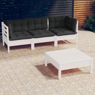vidaXL 4-tlg. Garten-Lounge-Set mit Anthrazit Kissen Kiefernholz 3096107