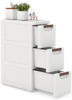 KOMFOTTEU Sideboard, Nischenschrank schmal, Badschrank mit Schubladen & Rollen