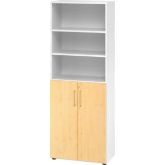 Schrank 6OH /3OH Türen BxTxH 80 x 42 x 215,6 cm Griff BS Weiß/Ah