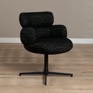 Bronx71 Esszimmerstuhl Coco drehbar Stoff meliert schwarz