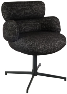 Bronx71 Esszimmerstuhl Coco drehbar Stoff meliert schwarz