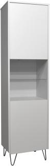 Vitrine Erna 51x45x197 Kreidegrau matt Lack 14770-D