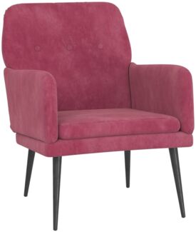 vidaXL Sessel Weinrot 62x79x79 cm Samt 351408