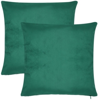BARBONS Kissenbezug Stilvolle Kissenbezüge aus samtigem Stoff, Kissenhülle, (2 Stück), Tannengruen