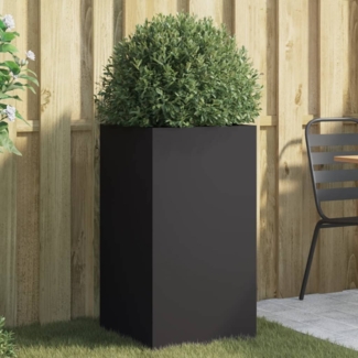 vidaXL Pflanzkübel Schwarz 42x38x75 cm Stahl 841577
