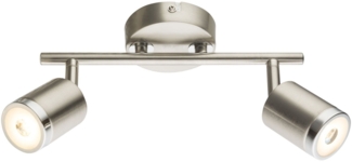 LED Deckenleuchte, Metall, nickel-matt, Chrom, satiniert