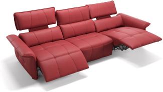 Sofanella Dreisitzer ADRIA XXL Ledercouch Sofa in Rot S: 242 Breite x 101 Tiefe
