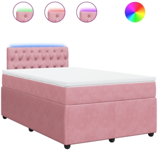 vidaXL Boxspringbett mit Matratze Rosa 120x190 cm Samt 3289997