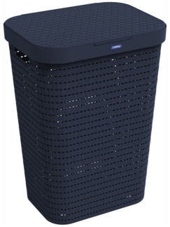 Rotho Wäschesammler Country, 55 L midnight blau Wäschetonne Wäschebox