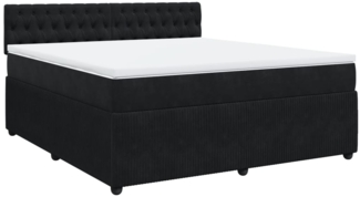 vidaXL Boxspringbett mit Matratze Schwarz 180x200 cm Samt 3287814
