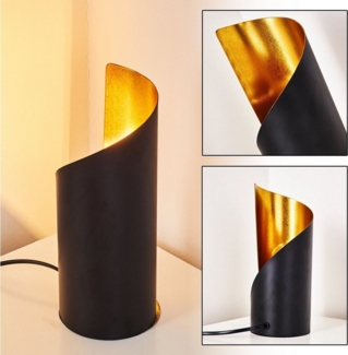 hofstein Tischleuchte »Barberino« moderne Nachttischlampe aus Metal in Schwarz/Goldfarben, ohne Leuchtmittel, Tischlampe, E14, Leucht m. An-/Ausschalter