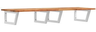 vidaXL Waschbeckenregal Wandmontage Stahl und Akazienholz 3302842