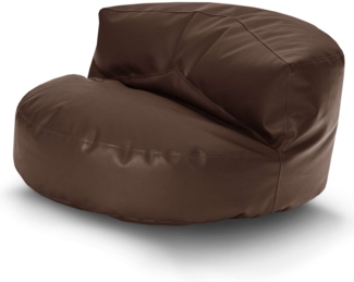 Green Bean® Sitzsack Sofa aus Kunstleder mit EPS Perlen Füllung - Lounge im Sitzsack-Design 90 x 50 cm mit ergonomischer Rückenlehne - Dunkelbraun