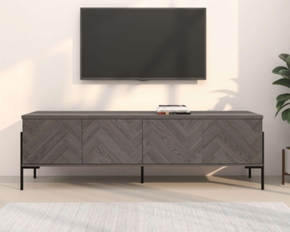 Leonique Lowboard Eadwine, TV-Kommode, Push-to-open, Türen mit Fischgräten Muster, Breite 175 cm