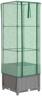 vidaXL Hochbeet mit Gewächshaus-Aufsatz Rattan-Optik 40x40x139 cm 4015855