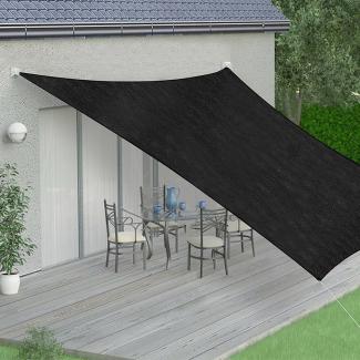 Sonnensegel Anthrazit/Schwarz Rechteck 2x4m Schatten UVSchutz Wetterfest Outdoor