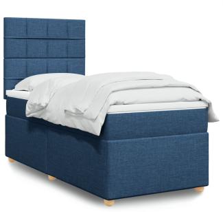 vidaXL Boxspringbett mit Matratze Blau 100x200 cm Stoff 3293497