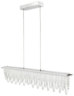 WILGOON LED Pendelleuchte 38W Kristall Pendelleuchte Esszimmer Kronleuchter 180 cm Dimmbar, LED fest integriert, Kaltweiß, Naturweiß, Warmweiß, LED Hänge Leuchte Kristall Pendel mit Fernbedienung, Höhe verstellbar