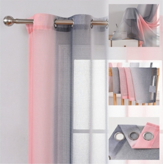 BTTO V&G Scheibengardine 1/2er Set Vorhang, Ösen Gardine Transparente Voile Fensterschal (1 St), Vorhang Farbverlauf