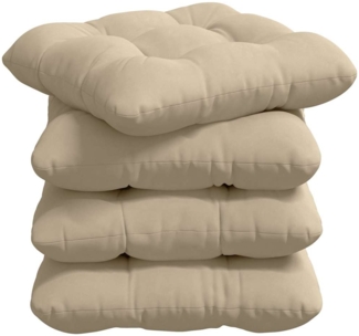 vidaXL Sitzkissen 4 pcs Creme 45 x 45 cm Mikrofaserstoff 42015136