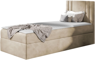 Boxspringbett 'Harlon Mini' rechts, beige 80x200 cm