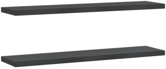 vidaXL Wandregale 2 Stk. 100x23,5x3 cm Schwarz Edelstahl 30289