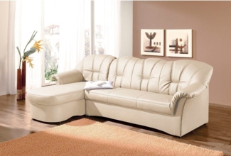 DOMO collection Ecksofa Papenburg, zeitlose Rückensteppung, elegante Formensprache, L-Form, in großer Farbvielfalt, wahlweise mit Bettfunktion