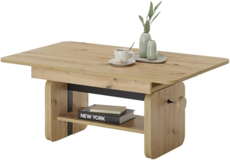 Couchtisch >Luzern< auszieh / höhenverstellbar, Artisan Eiche - 110/148x47/63x65cm (BxHxT)