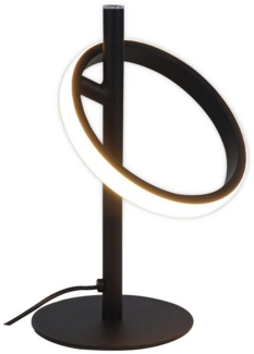 Nettlife LED Nachttischlampe LED Tischleuchte Schwarz Drehringe runde Form, Touch, LED fest integriert, Warmweiß, Schlafzimmer Wohnzimmer Kinderzimmer Büro