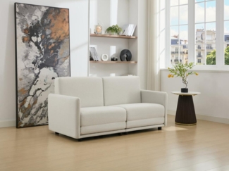 Vente-unique - Sofa 3-Sitzer mit Schlaffunktion - Stoff - Beige - BORSILA