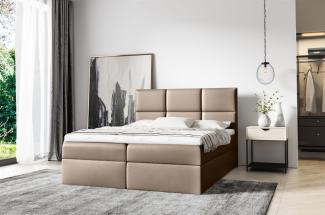 'Olivia' Boxspringbett, Beige, 120x220 cm