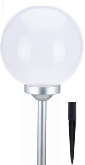 Spetebo Kugelleuchte LED Solar Garten Kugel Leuchte mit Erdspieß - 20cm, Ein-/Ausschalter, LED, warm weiß