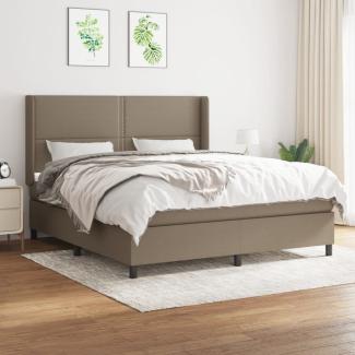 vidaXL Boxspringbett mit Matratze Taupe 180x200 cm Stoff 3131373