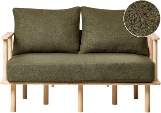 2-Sitzer Sofa Bouclé Stoff Dunkelgrün ASKER