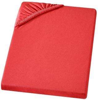 Carpe Sonno Feinjersey Bettlaken aus 100% Baumwolle, Rot, 90-100x200 cm