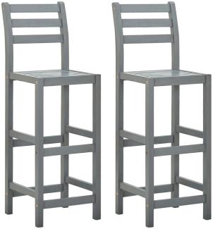 vidaXL Barhocker 2 Stk. Grau Massivholz Akazie 312417